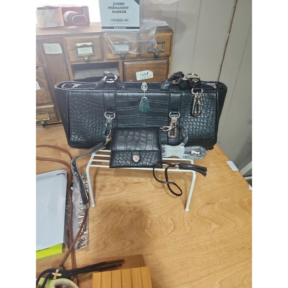 Joy manganese bag, keychain,  and wallet